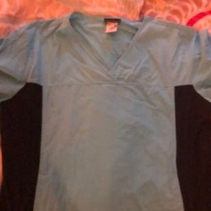 Cherokee scrub top tropical blue elastic sides 3X